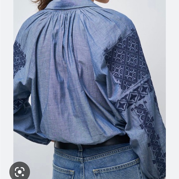 Nili Lotan Abby Romanian Chambray Shirt - Picture 2 of 4